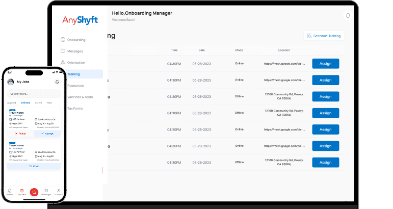 AnyShyft platform screenshot
