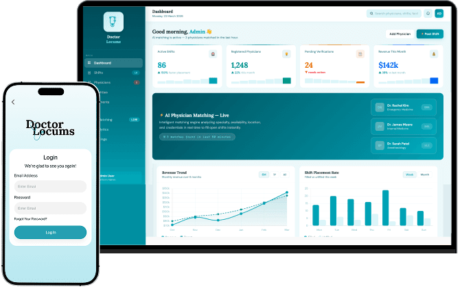 Doctor Locums platform screenshot