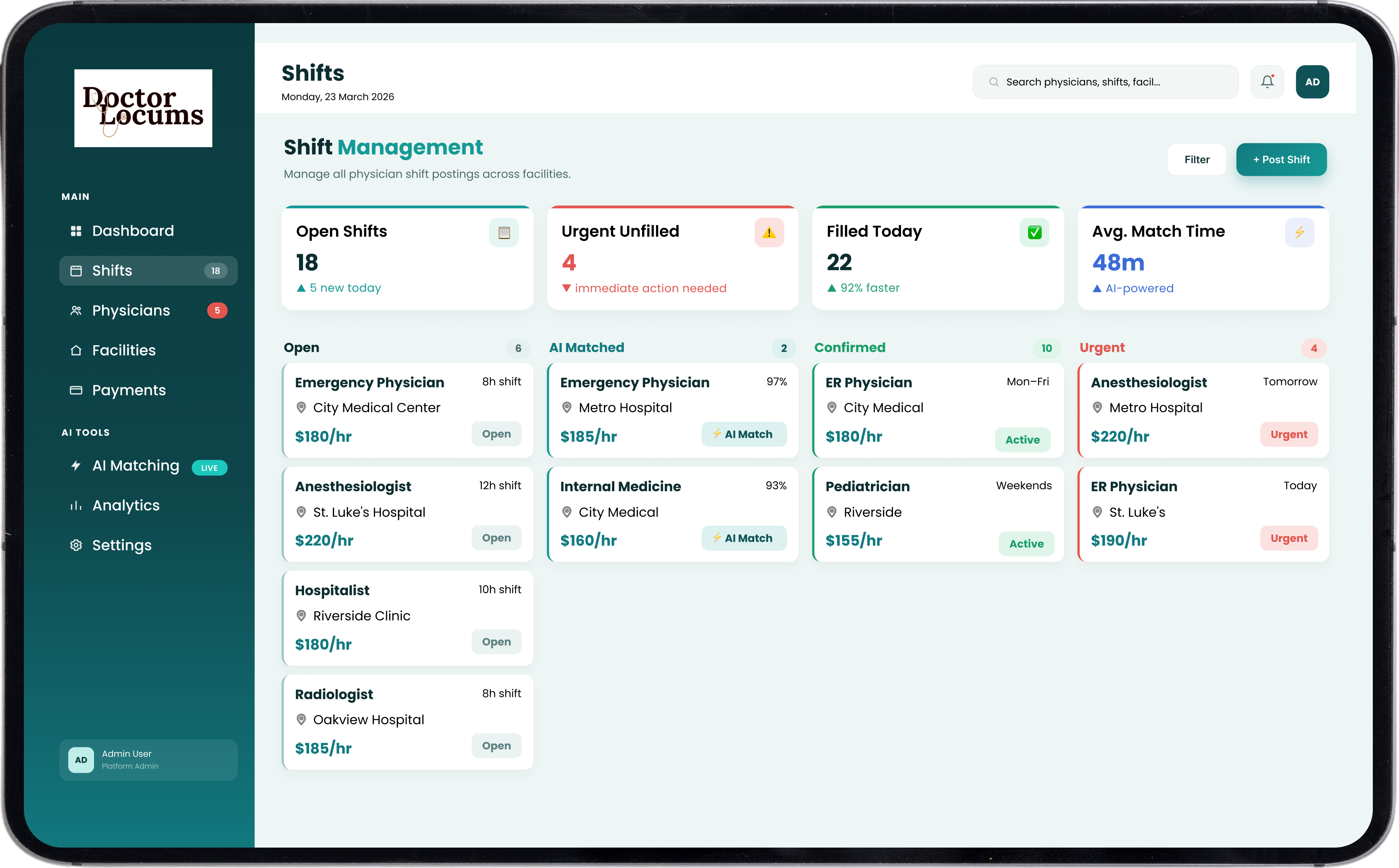 Operator Dashboard